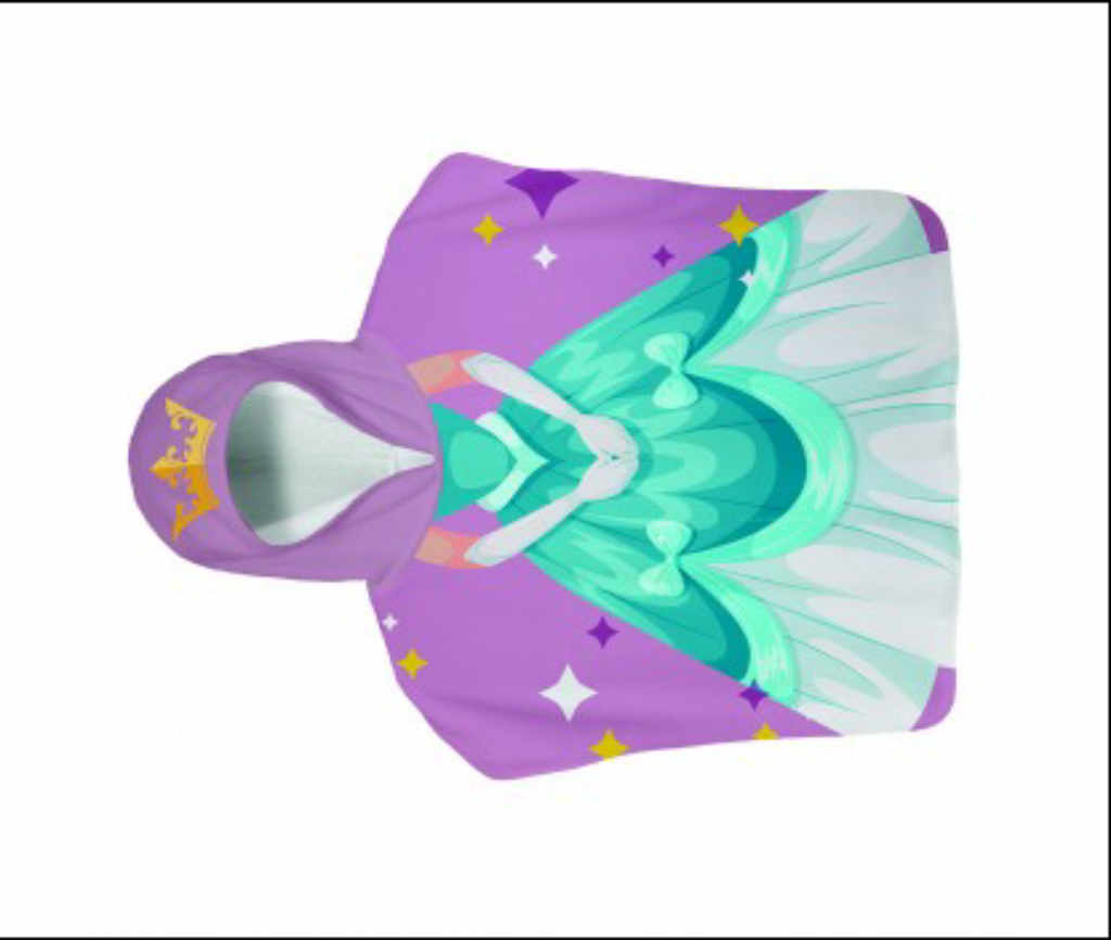 Детско пончо за плаж Нежна принцеса от 100% памук