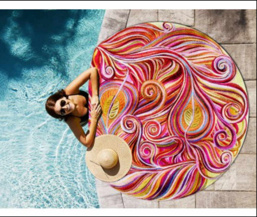 Кръгла плажна хавлия Мечта от 100% памук