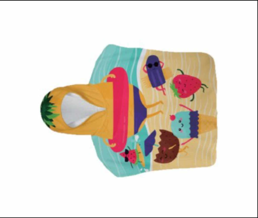 Детско пончо за плаж Плодчета от 100% памук