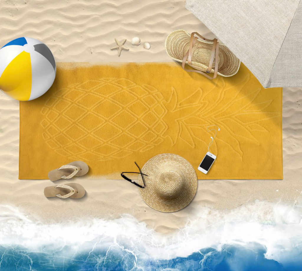 Плажна кърпа Ананас от 100% памук, жакард