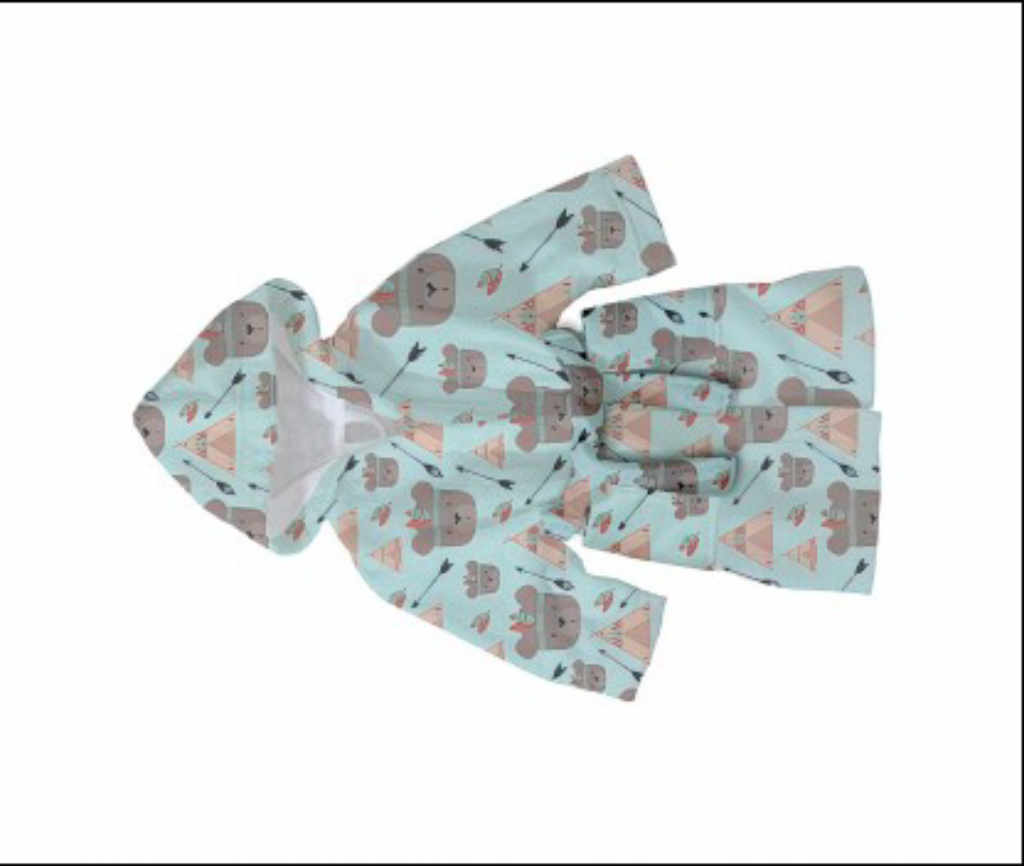 Детски халат за баня Мечки индианци от 100% памук