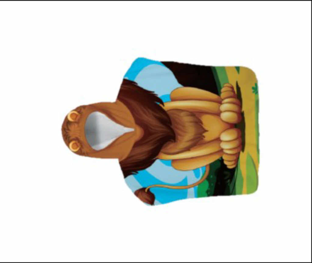 Детско пончо за плаж Лъв от 100% памук